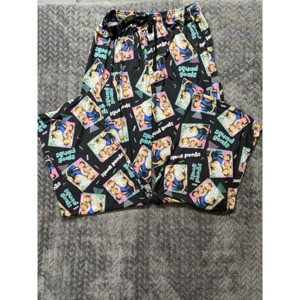 The Golden Girls Squad Goals Pajama Pants Womens 2XL Black Lounge Sleepwear 0539